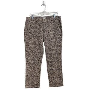 Ann Taylor Loft Black Floral Cropped Pants Sz‎ 10 NWT